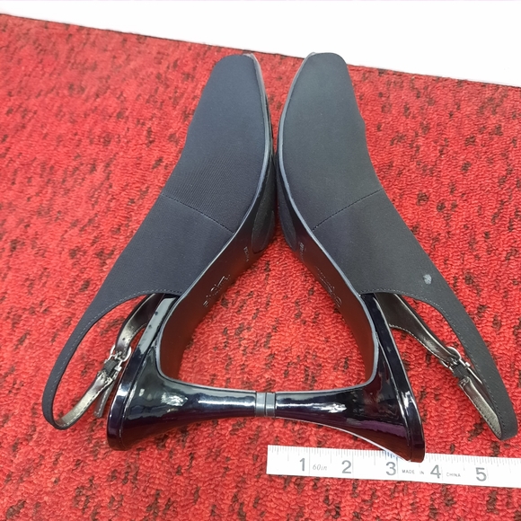 Life Stride Teller Slingback Buckle Ankle Strap Pump Peep Toe Heel Black SZ 11W - Picture 7 of 14